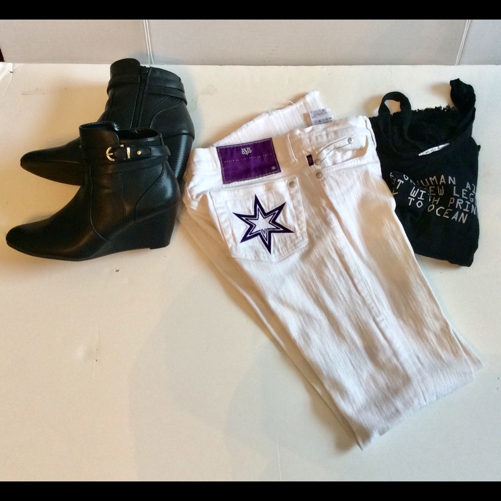 Victoria Beckham  DVP White Stretch Jeans SzL